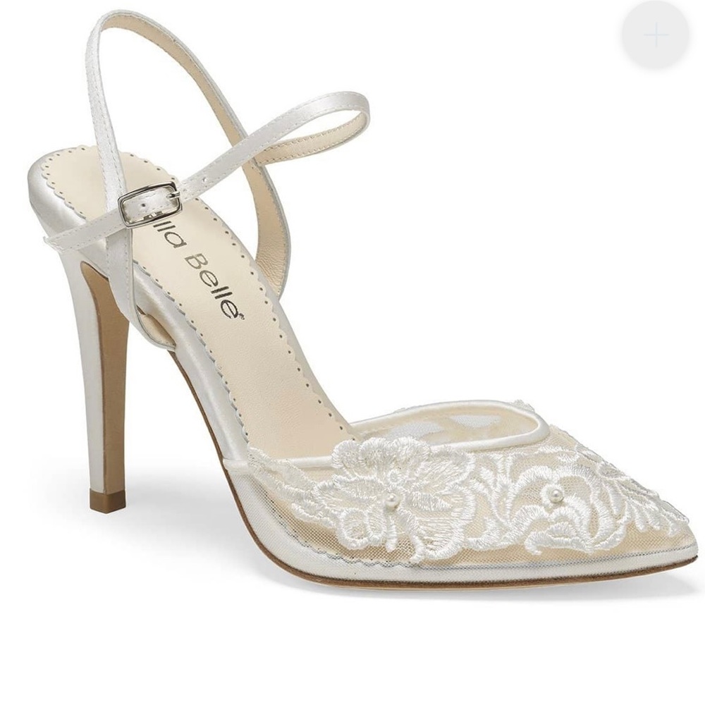 MAYA Ivory Lace And Pearl Bridal Shoes
